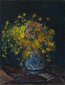 Friedrich Karl Ströher, Sommerblumen in blauer Vase, Irmenach / Berlin 1920, Öl auf Leinwand, Inv.-Nr.: 1.4.9