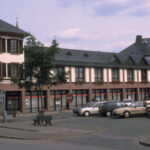 Schlossplatz mit Kreissparkasse um 1987